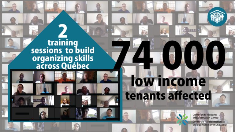 Taking our place in managing our buildings project will build skills and confidence among low income tenants in Québec's HLM tenants.