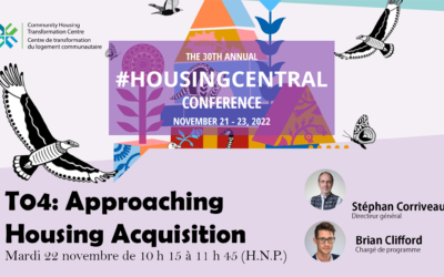 Housing Central 2022 : Atelier sur l’acquisition dans le secteur de l’habitation communautaire