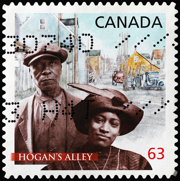 La ruelle de Hogan à Vancouver sur timbre canadien