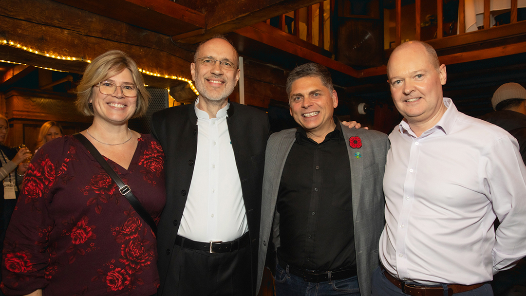On featured photo from left to right: Trish McCourt (Executive Director at the NS Non-Profit Housing Association), Stéphan Corriveau (Executive Director of the Centre), Stephan Richard (Director of development at the Centre) and Adrian Mason (Director, Housing Development & Partnerships of Nova Scotia).